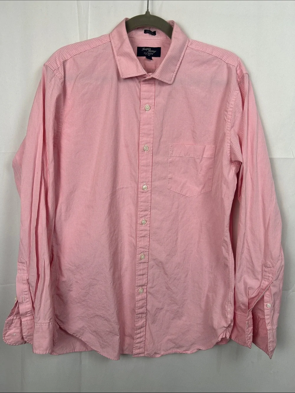 J. Crew Pink Micro-Check Long Sleeve Dress Shirt